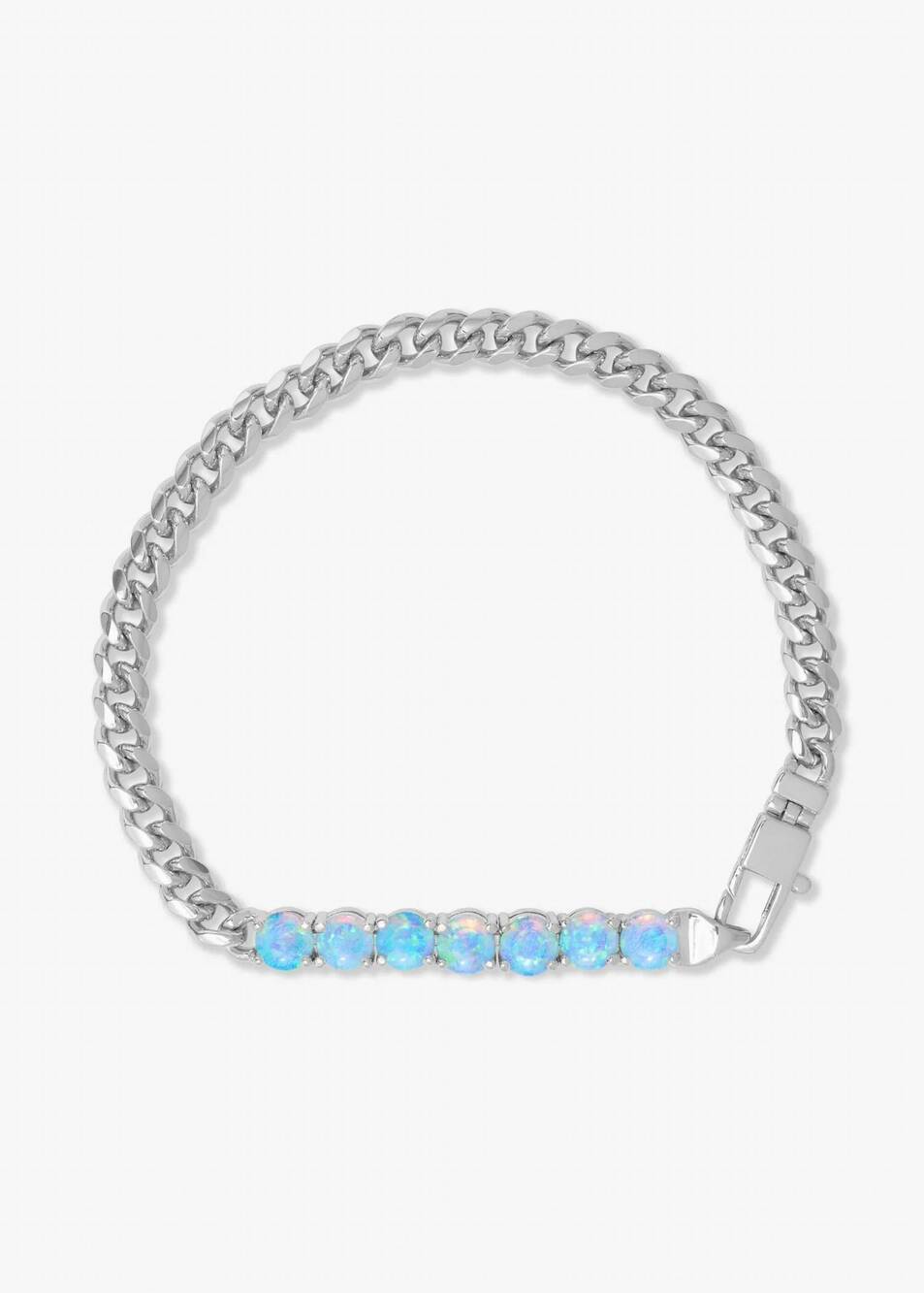 NEW MELINDA MARIA women's julian loves opals bracelet in silver/blue opal